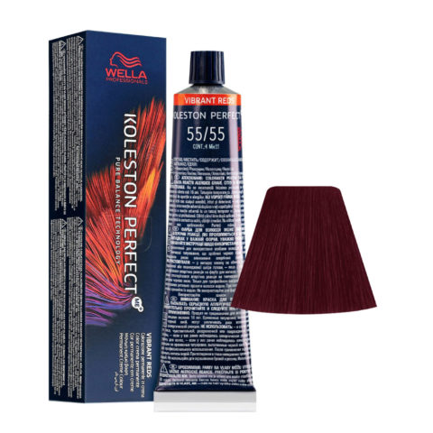 Wella Koleston Perfect Me+ Vibrant Reds 55/55 Intensives Hellbraun Intensives Mahagoni 60 ml – permanente Färbung