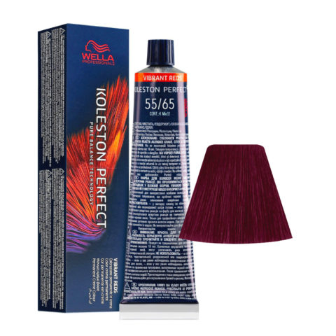 Wella Koleston Perfect Me+ Vibrant Reds 55/65 Intensives Hellbraun Violett Mahagoni 60 ml – permanente Färbung