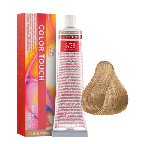 Color Touch Rich Naturals 8/38 Golden Pearl Hellblond 60 ml - semipermanente Farbe ohne Ammoniak