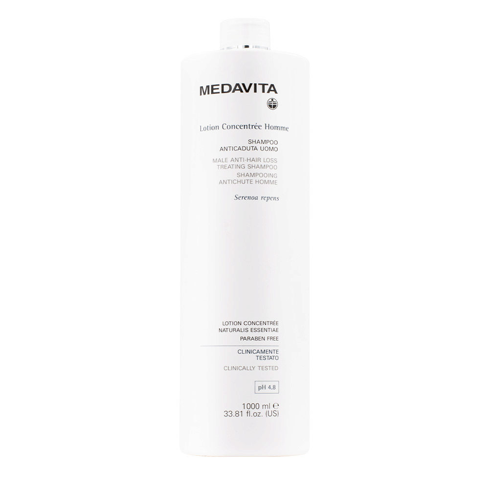 Medavita Cute Lotion Concentrée Homme Anti Hair Loss Treating Shampoo 1000ml- Anti-Haarausfall-Shampoo für Männer pH 4.8