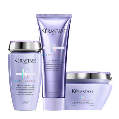 Kerastase Blond Absolu Bain Ultra Violet 250ml Cicaflash 250ml Masque Ultra Violet 200ml