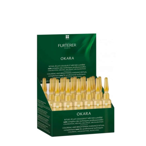 René Furterer Okara Coloring Radiance Ritual 24x10ml - Helligkeitsfläschchen für coloriertes oder gesträhntes Haar