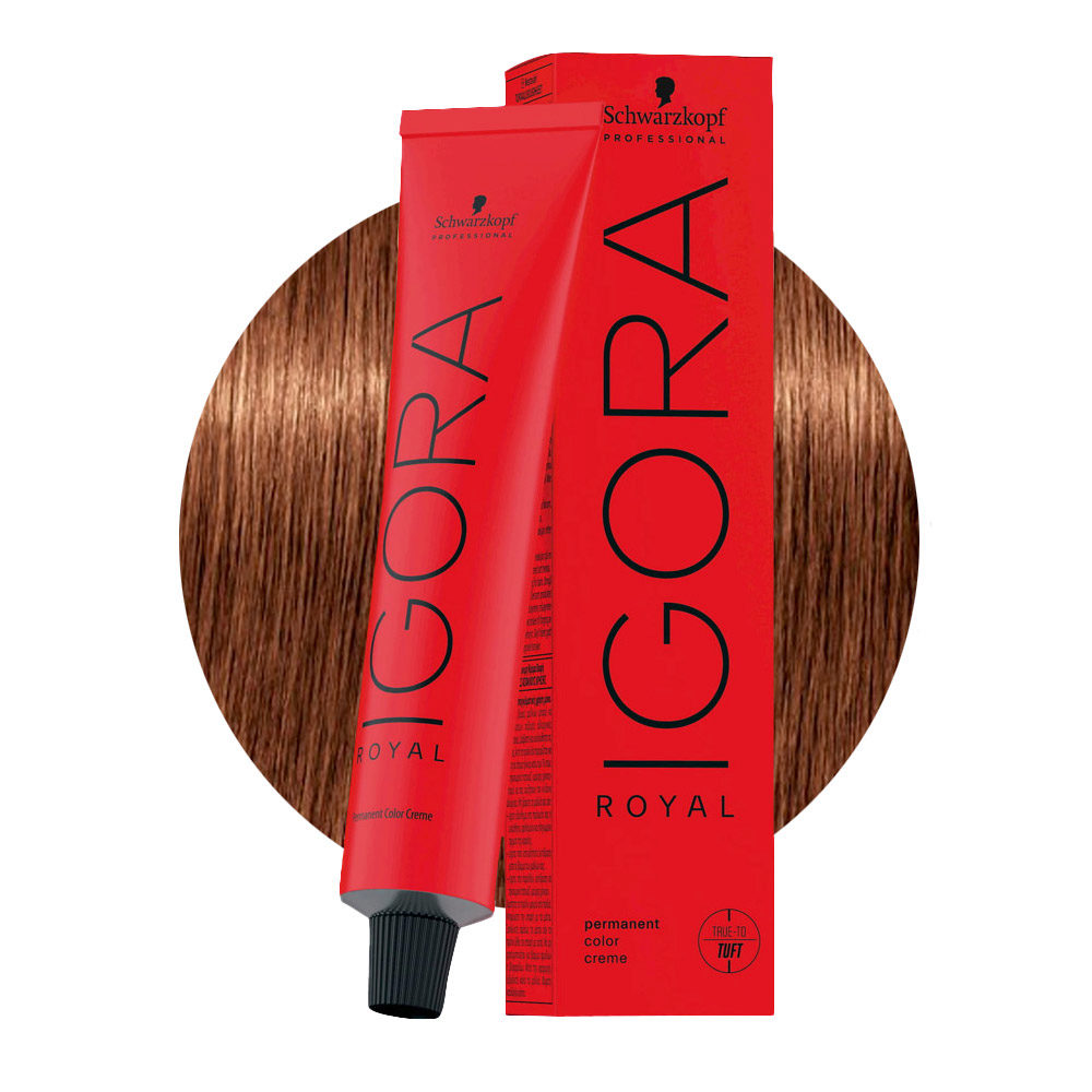 Schwarzkopf Igora Royal 7-57 Mittleres Goldenes Kupferblond 60ml - Permanente Färbung