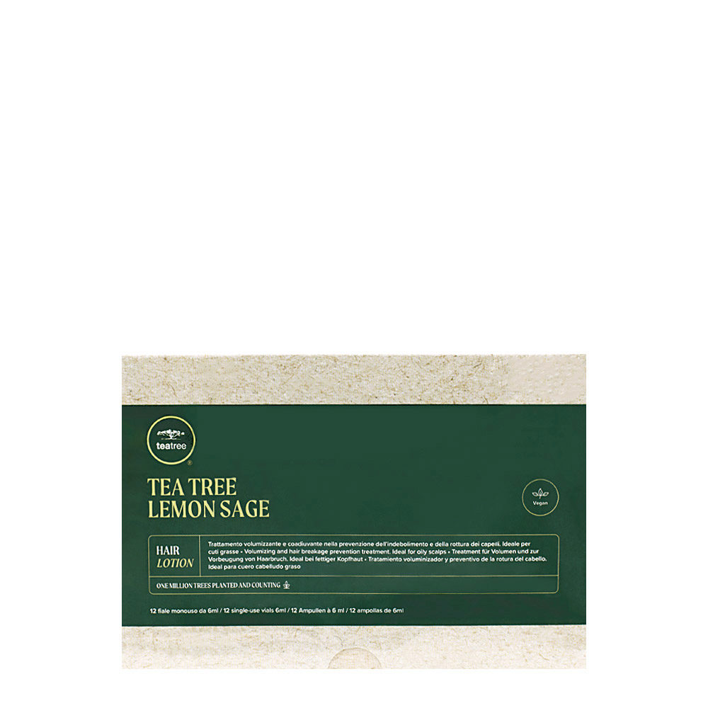 Paul Mitchell Tea tree Lemon Sage Anti-Haarausfall-Fläschchen für fettiges Haar 12x6ml