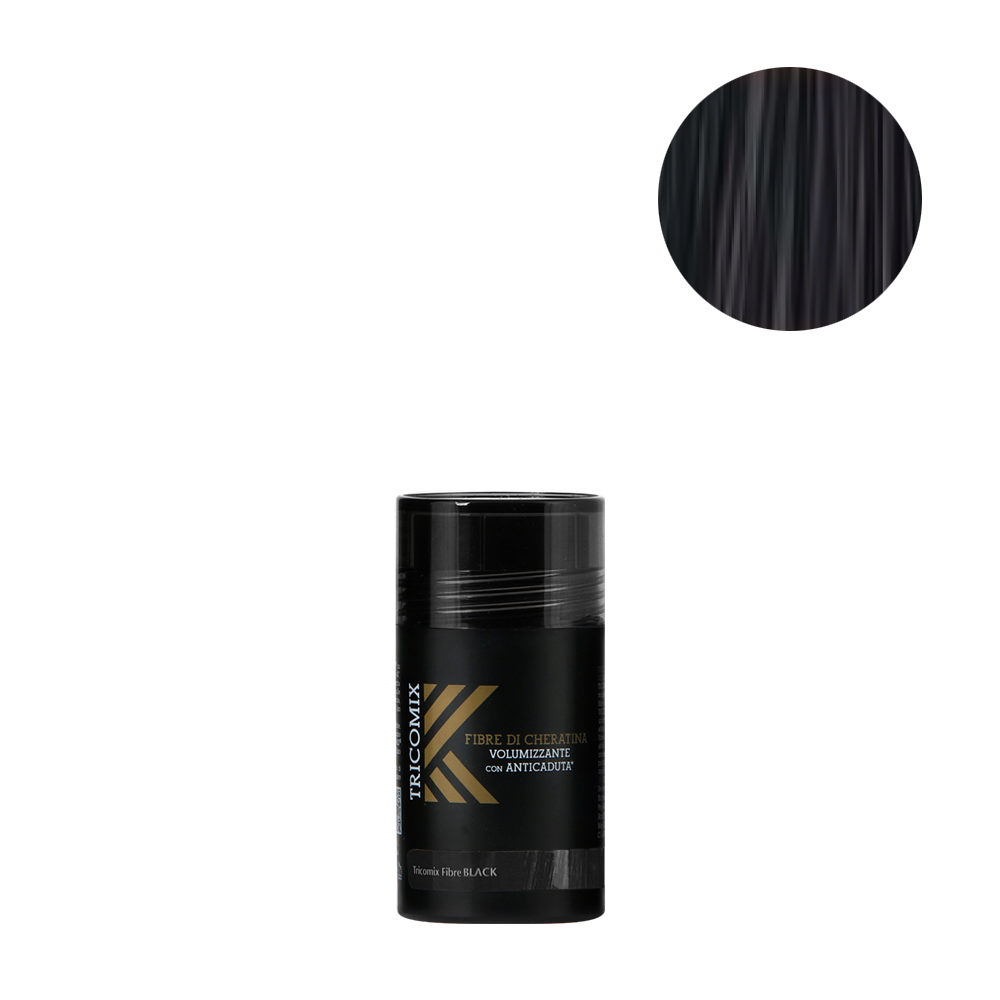 Tricomix Fibre Black 12gr - Volumisierende Keratinfasern Mit Anti-Haarausfall-Effekt Schwarz