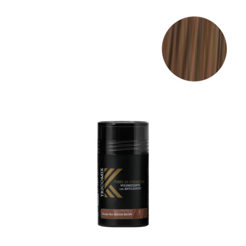 Tricomix Fibre Medium Brown 12gr - Volumisierende Keratinfasern Mit Anti-Haarausfall-Effekt Mittelbraun