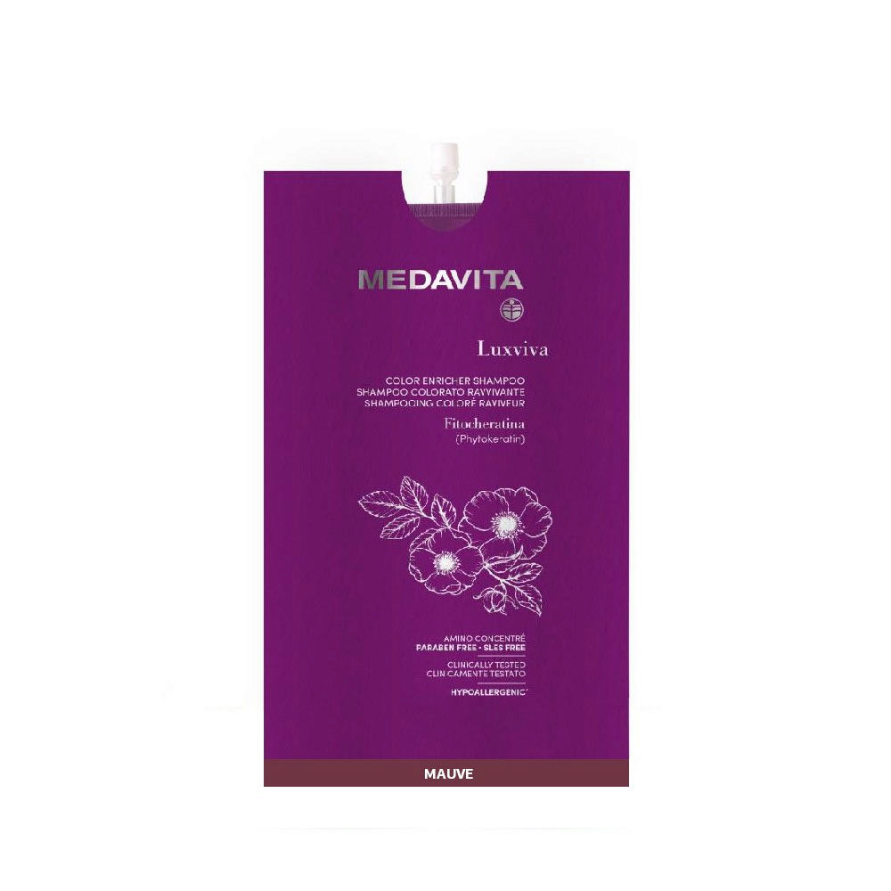 Medavita Luxviva Color Enricher Shampoo Mauve 30ml - Malvenfarbenes Shampoo