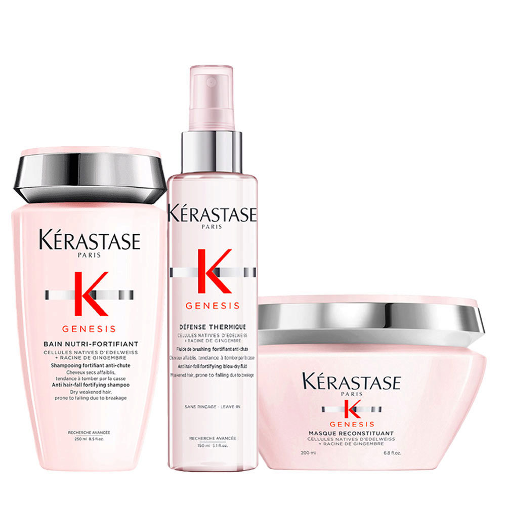 Kerastase Genesis Bain Nutri Fortifiant 250ml Masque Reconstituant 200ml Defense Thermique 150ml