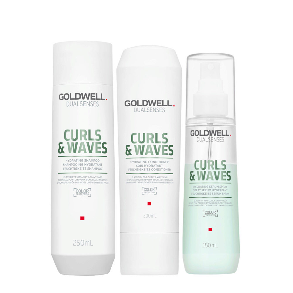 Goldwell Curls & Waves Shampoo 250ml Conditioner 200ml Spray 150ml
