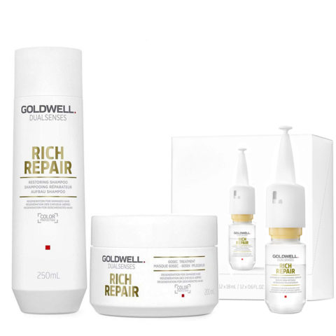 Goldwell rich repair Shampoo 250ml Mask 200ml Serum 12x18ml