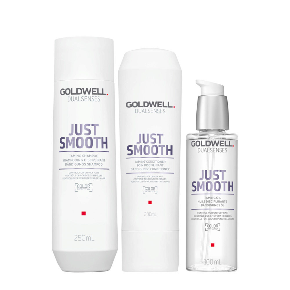 Goldwell Dualsenses Just Smooth Taming Shampoo 250ml Conditioner 200ml Oil 100ml