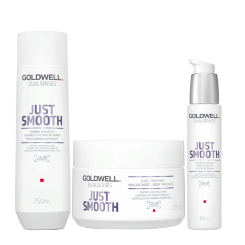 Goldwell Dualsenses Just Smooth Taming Shampoo 250ml Treatment 200ml Serum 100ml