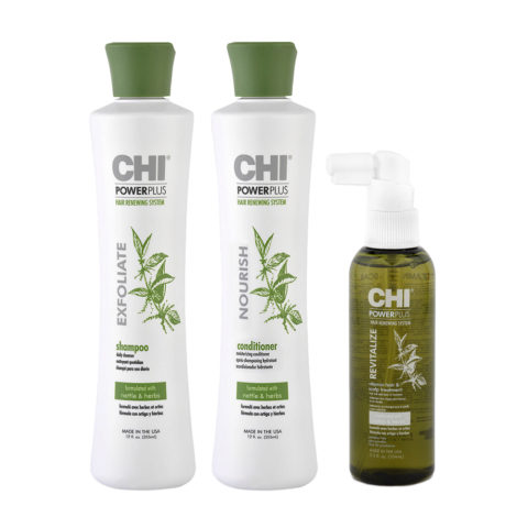 CHI Powerplus Kit Shampoo 355m  Conditioner 355ml Scalp Treatment 104ml