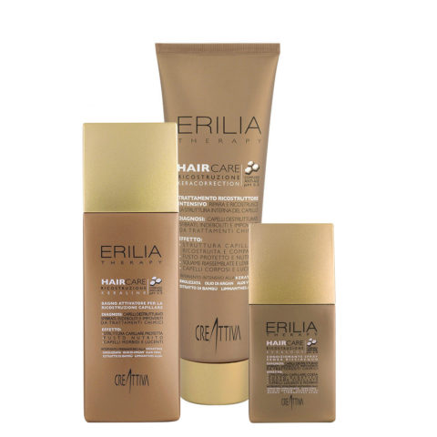 Creattiva Erilia kit Shampoo 250ml Maschera 300ml Balsamo Spray 150ml - Rekonstruktion