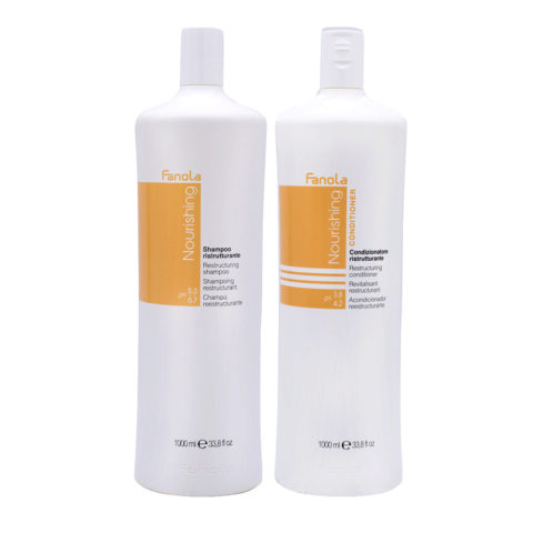 Fanola Nutri Care Shampoo 1000ml Und Conditioner 1000ml Für Geschädigtes Haar