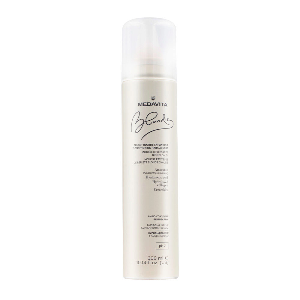 Medavita Blondie Sunset Blonde Enhancing Conditioning Hair Mousse 300ml -  Reflexmousse für warme Blondtöne