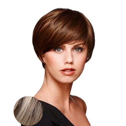 Hairdo Short & Sleek Leichte aschblonde Perücke mit brauner Wurzel