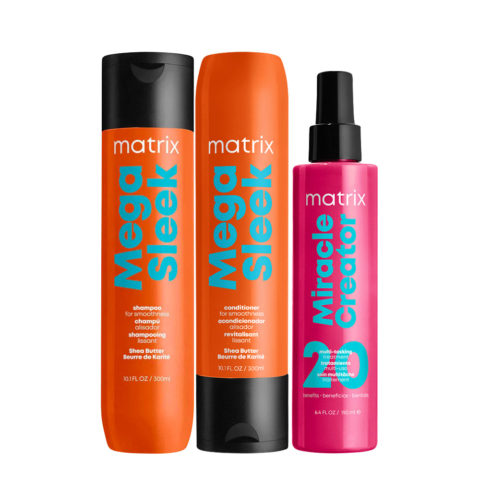 Matrix Haircare Mega Sleek Shampoo 300ml Conditioner 300ml Miracle Creator 190ml