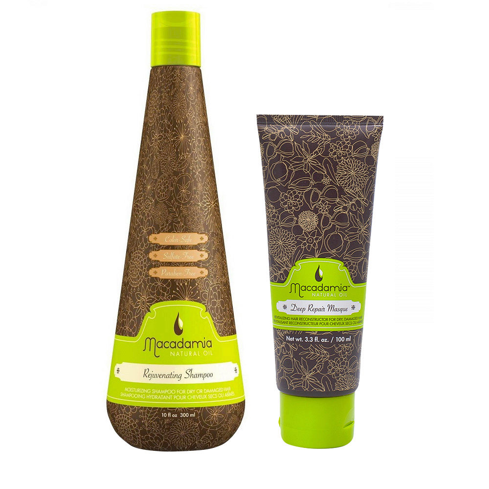 Macadamia Kit Feuchtigkeitsspendend für trockenes Haar Shampoo 300ml Maske 100ml
