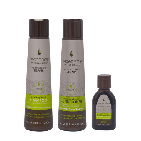 Macadamia Beschädigtes Haar Shampoo 300ml Conditioner 300ml Feuchtigkeitsöl 27ml