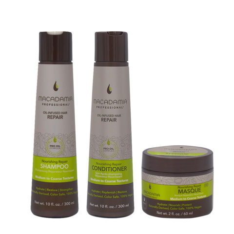 Macadamia Beschädigtes Haar Shampoo 300ml Conditioner 300ml Maske 60ml
