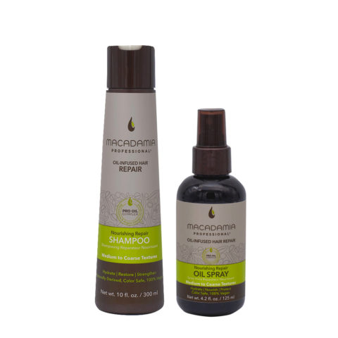 Macadamia Beschädigtes Haar Shampoo 300ml und feuchtigkeits Sprayöl 125ml