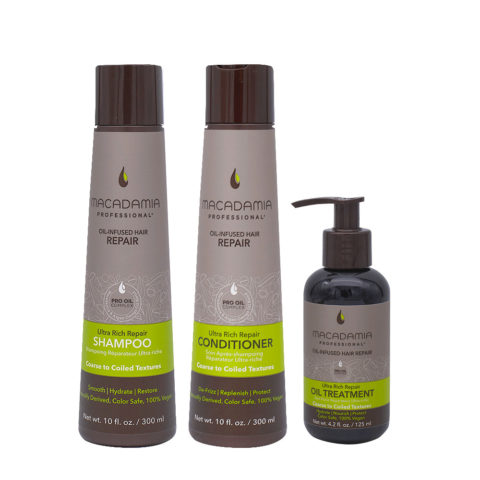 Beschädigtes dickes Haar Shampoo 300ml und Conditioner 300ml öl 125ml