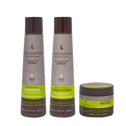 Macadamia Beschädigtes dickes Haar Shampoo 300ml und Conditioner 300ml Maske 60ml