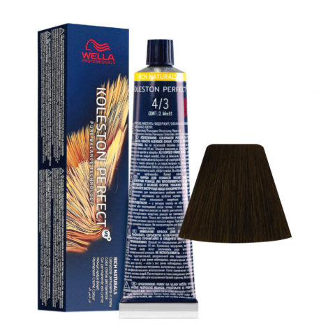 Wella Koleston Perfect Me+ Rich Naturals 4/3 Mittelgoldbraun 60 ml - permanente Färbung