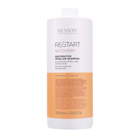 Revlon Restart Recovery Restorative Micellar Shampoo 1000ml - Restrukturierungsshampoo für beschädigtes Haar