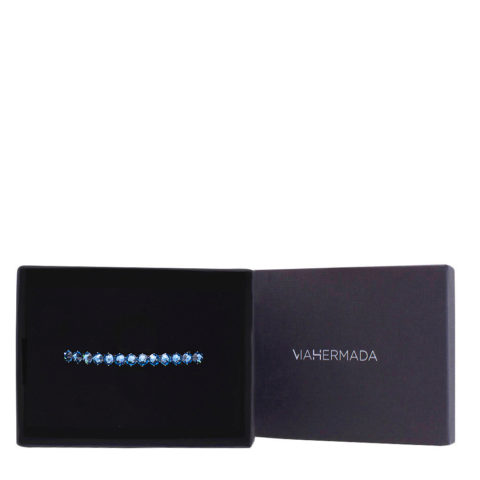 VIAHERMADA Matic Haarspange mit blauen Kristallen