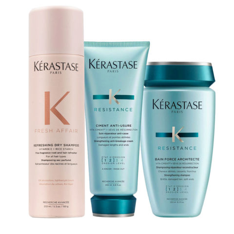 Fresh Affair Refreshing Dry Shampoo 233ml Résistance Bain Force Architecte 250ml Ciment Anti-Usure 200ml