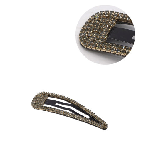 VIAHERMADA Elegante Clic Clac Haarspange mit anthrazitfarbenem Strass