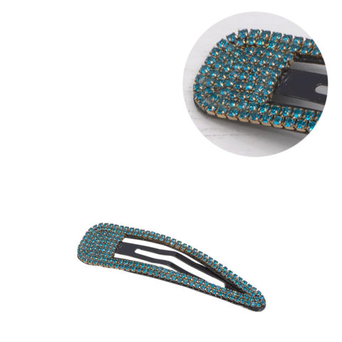 VIAHERMADA Elegante Clic Clac Haarspange mit grünem Strass