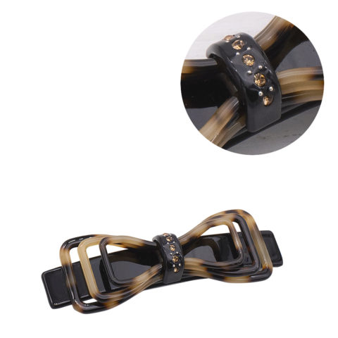 VIAHERMADA Matic Haarspange mit brauner Schleife