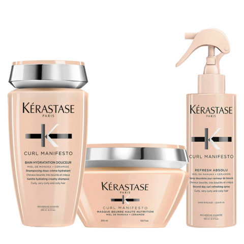 Kerastase Curl Manifesto Shampoo 250ml Mask 200 ml Spray 190ml