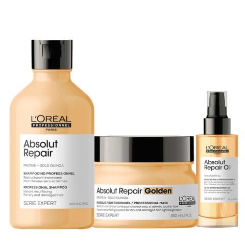 Paris Serie Expert Absolut Repair Shampoo 300ml Golden Mask 250ml Olio 10in1 90ml