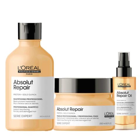 L'Oréal Professionnel Paris Serie Expert Absolut Repair Shampoo 300ml Mask 250ml Oil 10in1 90ml