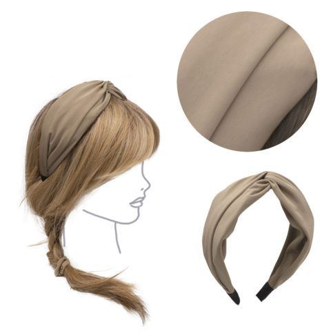 Haarband aus beigem Stoff mit Knoten