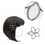 VIAHERMADA Haarspange mit schwarzer Blume und Strass