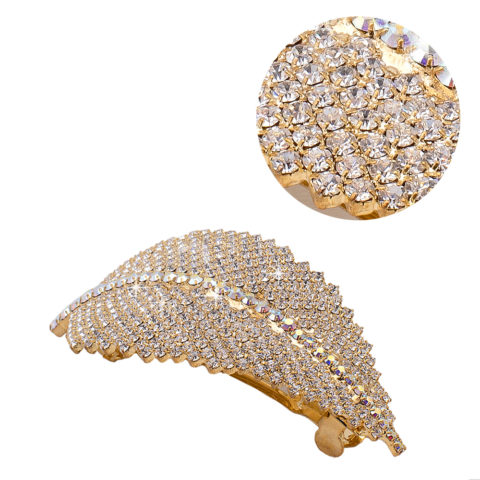 VIAHERMADA Matic Blattgold Haarspange mit Strass
