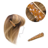 VIAHERMADA Haarclip aus bernsteinfarbenen Glasperlen