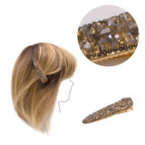VIAHERMADA Haarclip mit Anthrazitglas Perlen