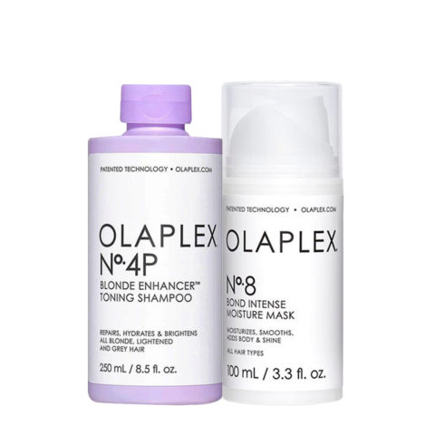 Olaplex N.4P Blonde Enhancer Toning Shampoo 250ml + N 8 Bond Intense Damaged Hair Repair Mask 100ml