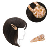 VIAHERMADA Haarclip mit Strasssteinen und facettenreichen Glasperlen in Rosa 5,5 cm