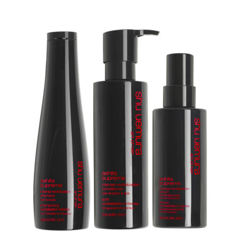 Shu Uemura Ashita Supreme Shampoo 300ml Conditioner 250ml Serum 90ml