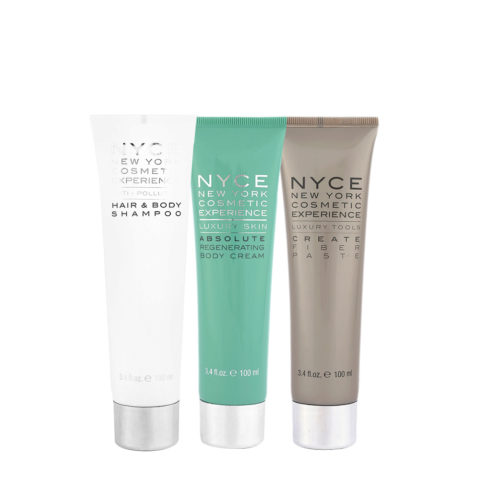 Nyce Hair & Body Shampoo 100ml Regenerating Body Cream 100ml Create Paste 100ml 