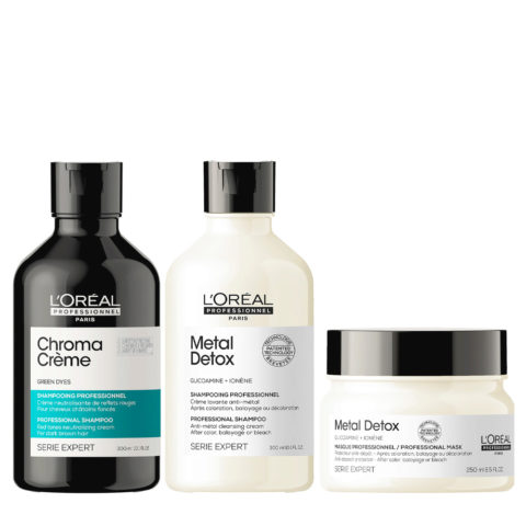 L'Oréal Professionnel Chroma Creme Matte Shampoo300ml Metal Detox Shampoo300ml Masque300ml