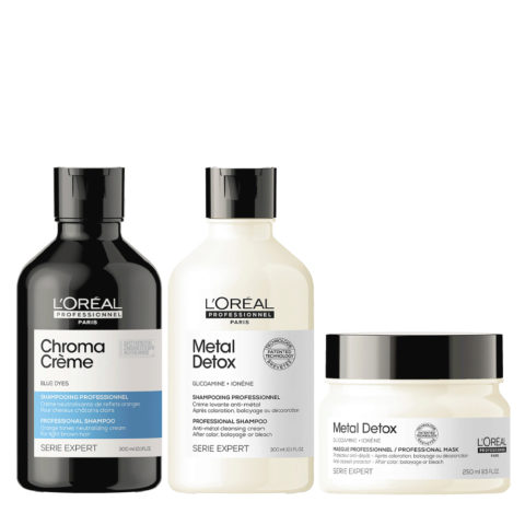 L'Oréal Professionnel Chroma Creme Ash Shampoo 300ml Metal Detox Shampoo 300ml  Metal Detox Masque 300ml