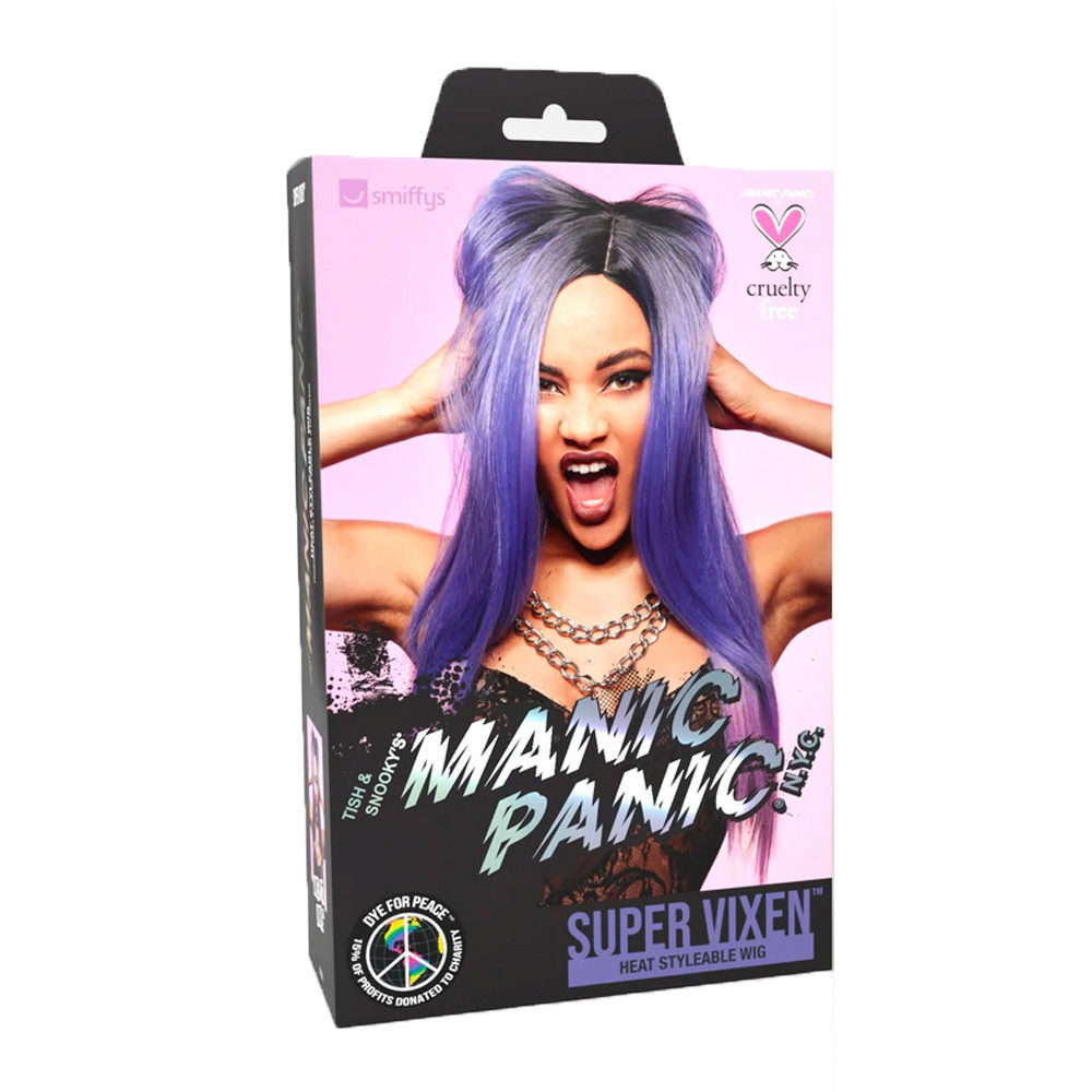 Manic Panic Amethyst Ombre Super Vixen Perücke - lila Perücke mit schwarzem Ansatz